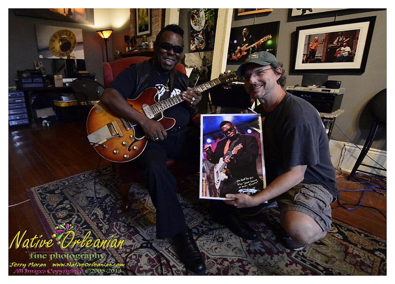 Ernie Vincent records a live video card for his #1 fan at the Studio of New Orleans photographer Jerry Moran.
