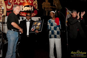 What a special night last night was for Ernie Vincent and Walter Wolfman Washington, Both inducted into the Louisiana Music Hall of Fame with family and friends present, then off to Le Bon Temps where Walter sat in with Ernie for a set........one of those nights I know I will never forget. So happy for both of these deserving musicians and damn good people who have brought so much joy to so many over the years.  Thank you for Ernie, Walter and Barbara for letting me share and be a part of this special evening, one I will never forget!