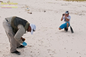 8/9/10 lat 30,14.5535N, long  88,43.3291W, Sampling with Boston Chemical Data, www.labs.pro , Pictured here is Strongbear and Jim Stiles collecting and documenting  weathered tar ball samples, south side of Horn Island.